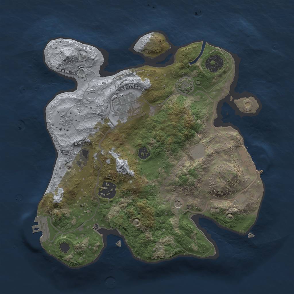 Rust Map: Procedural Map, Size: 2500, Seed: 720170357, 10 Monuments