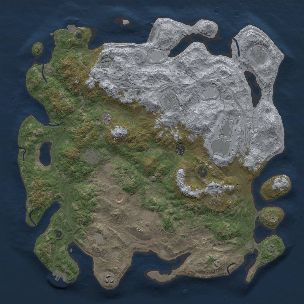 Rust Map: Procedural Map, Size: 4500, Seed: 183724044, 18 Monuments