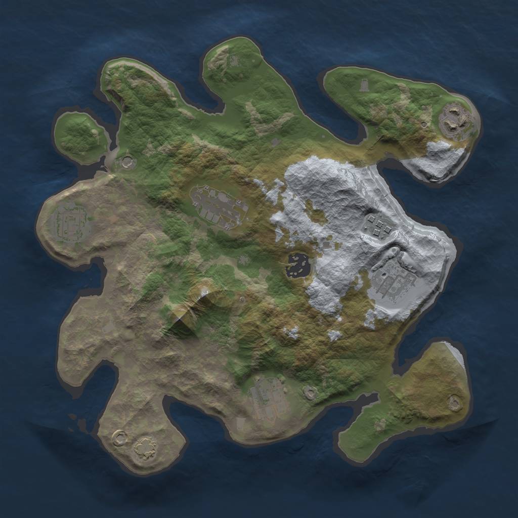 Rust Map: Barren, Size: 3000, Seed: 1111, 11 Monuments