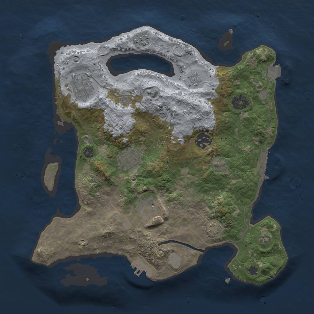 Rust Map: Procedural Map, Size: 3000, Seed: 283249508, 13 Monuments