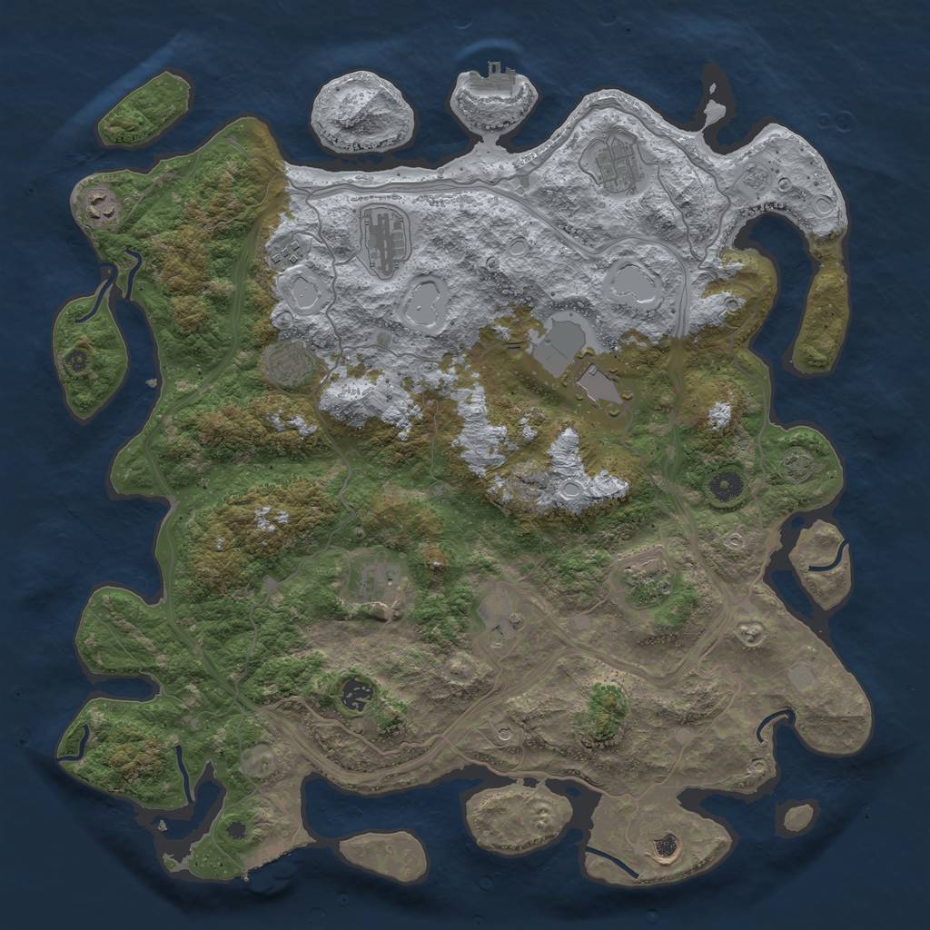 Rust Map: Procedural Map, Size: 4500, Seed: 79416610, 19 Monuments
