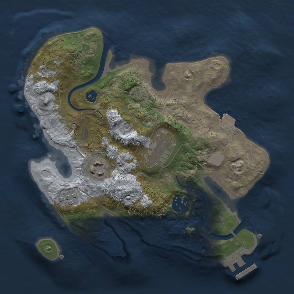 Rust Map: Procedural Map, Size: 2500, Seed: 489476413, 8 Monuments