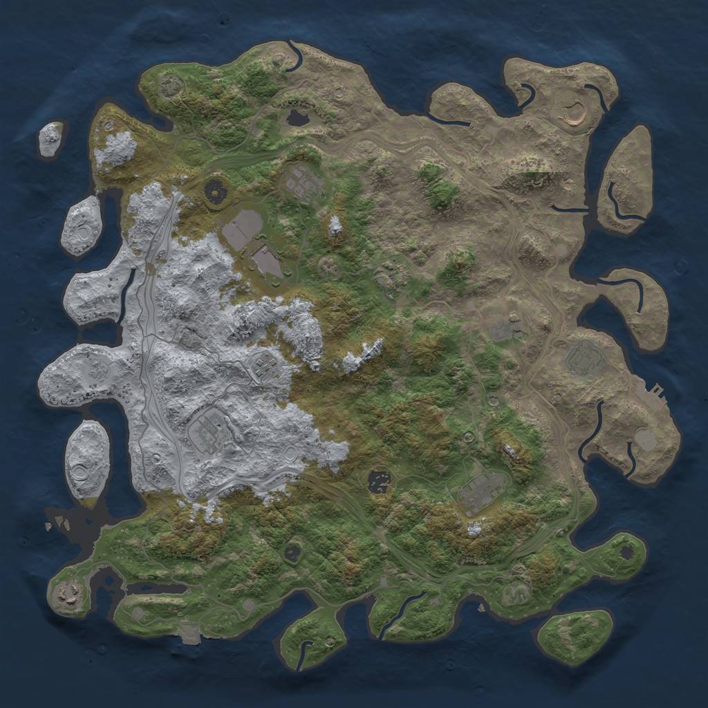 Rust Map: Procedural Map, Size: 4500, Seed: 1487524876, 18 Monuments