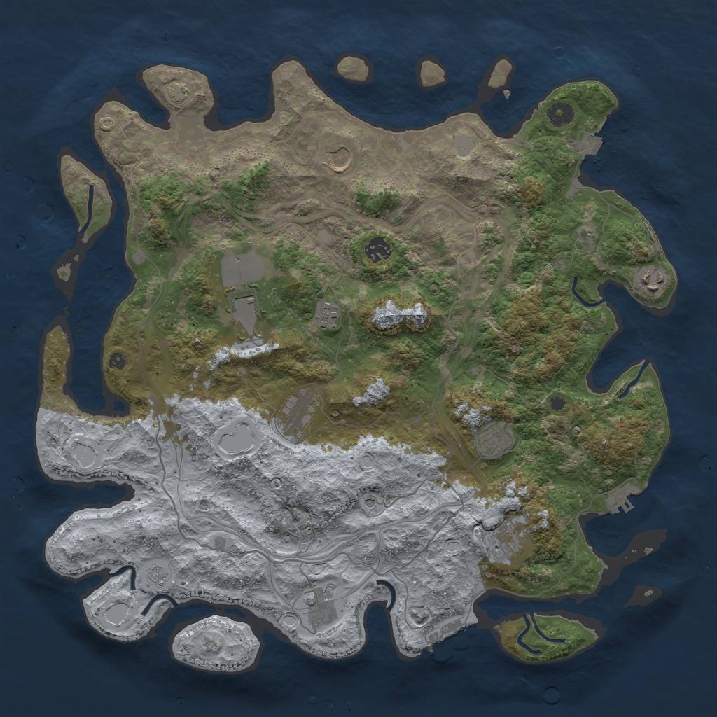 Rust Map: Procedural Map, Size: 4300, Seed: 82376399, 17 Monuments