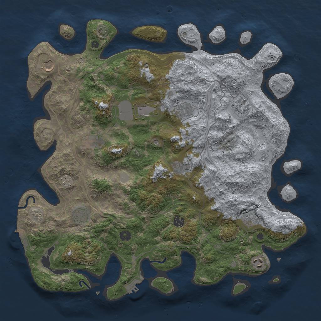 Rust Map: Procedural Map, Size: 4250, Seed: 88681412, 19 Monuments