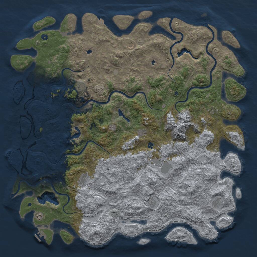 Rust Map: Procedural Map, Size: 6000, Seed: 1314678979, 17 Monuments