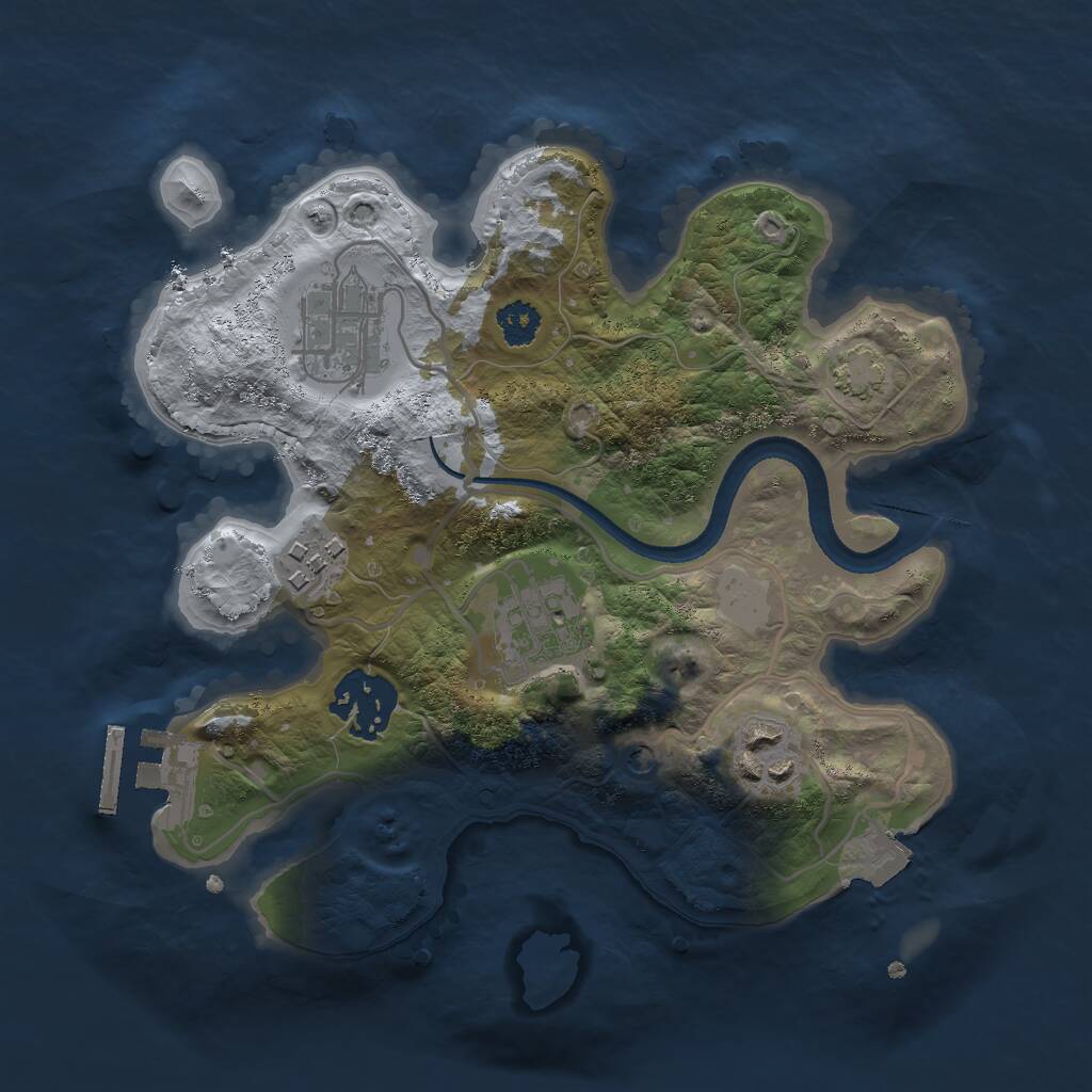 Rust Map: Procedural Map, Size: 2500, Seed: 1456598826, 9 Monuments