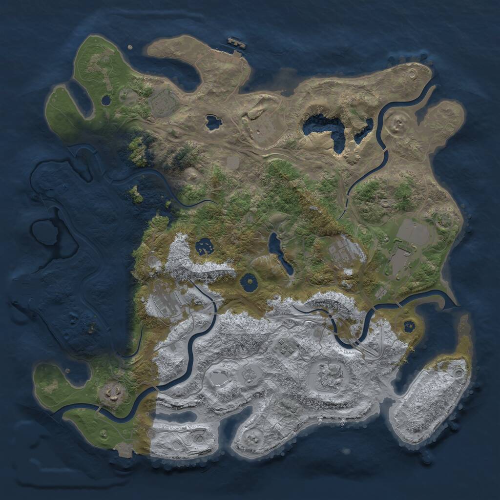 Rust Map: Procedural Map, Size: 4250, Seed: 629989530, 15 Monuments