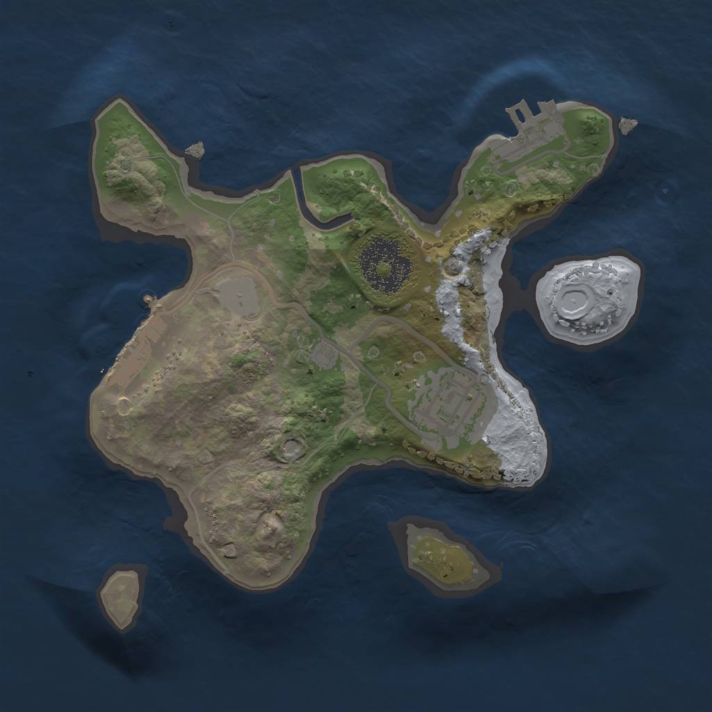 Rust Map: Procedural Map, Size: 2000, Seed: 714111071, 6 Monuments