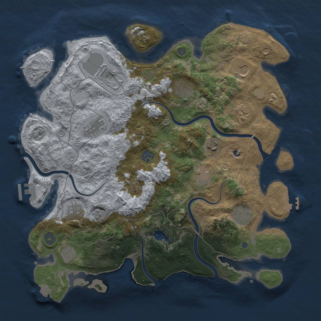 Rust Map: Procedural Map, Size: 4000, Seed: 517659631, 19 Monuments