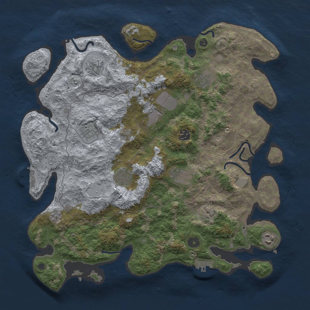 Rust Map: Procedural Map, Size: 4000, Seed: 517659631, 17 Monuments