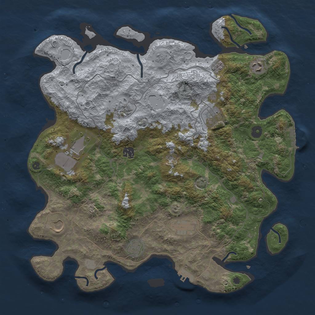 Rust Map: Procedural Map, Size: 4000, Seed: 4822, 17 Monuments