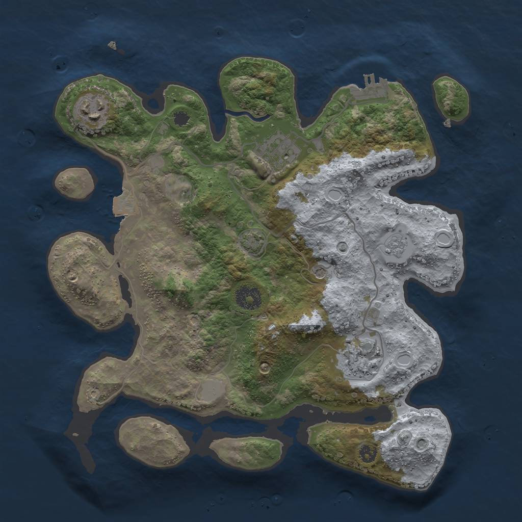 Rust Map: Procedural Map, Size: 3000, Seed: 78646073, 10 Monuments