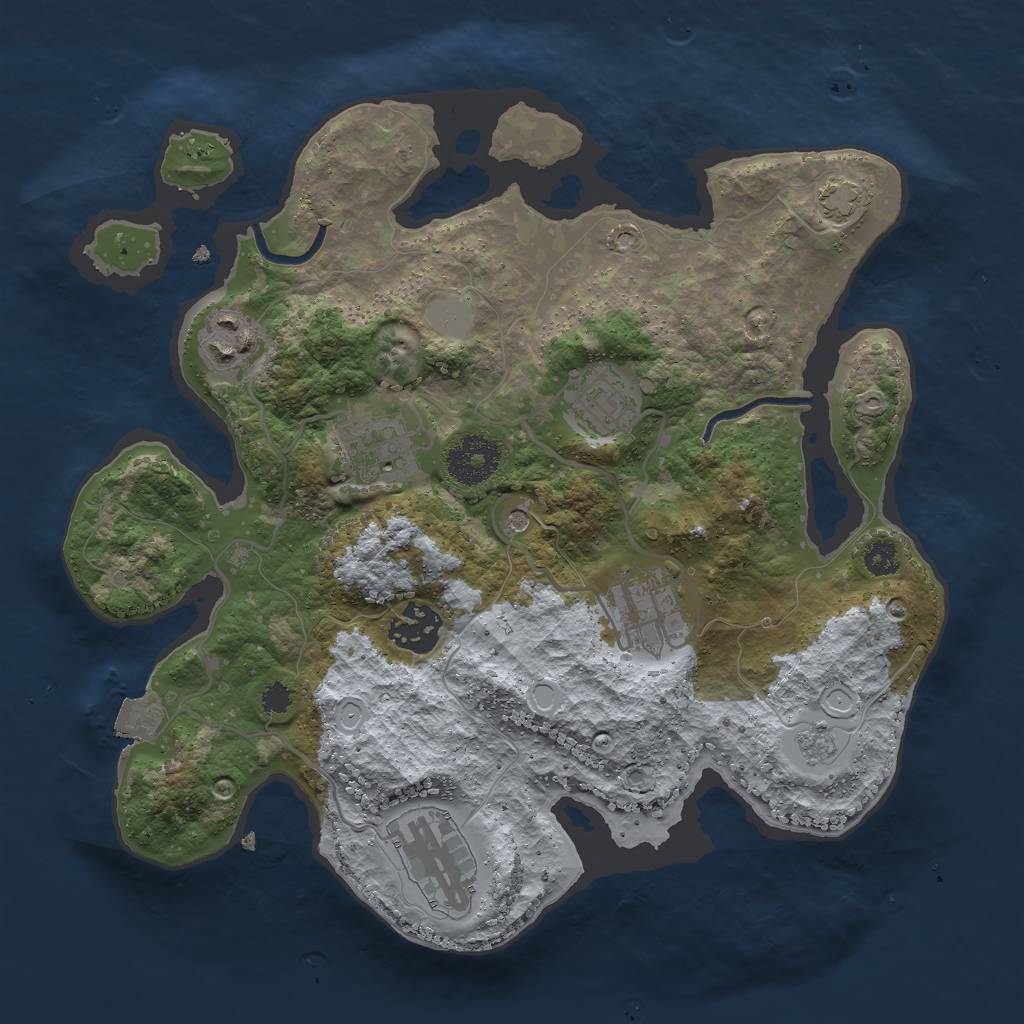 Rust Map: Procedural Map, Size: 3000, Seed: 649716681, 12 Monuments