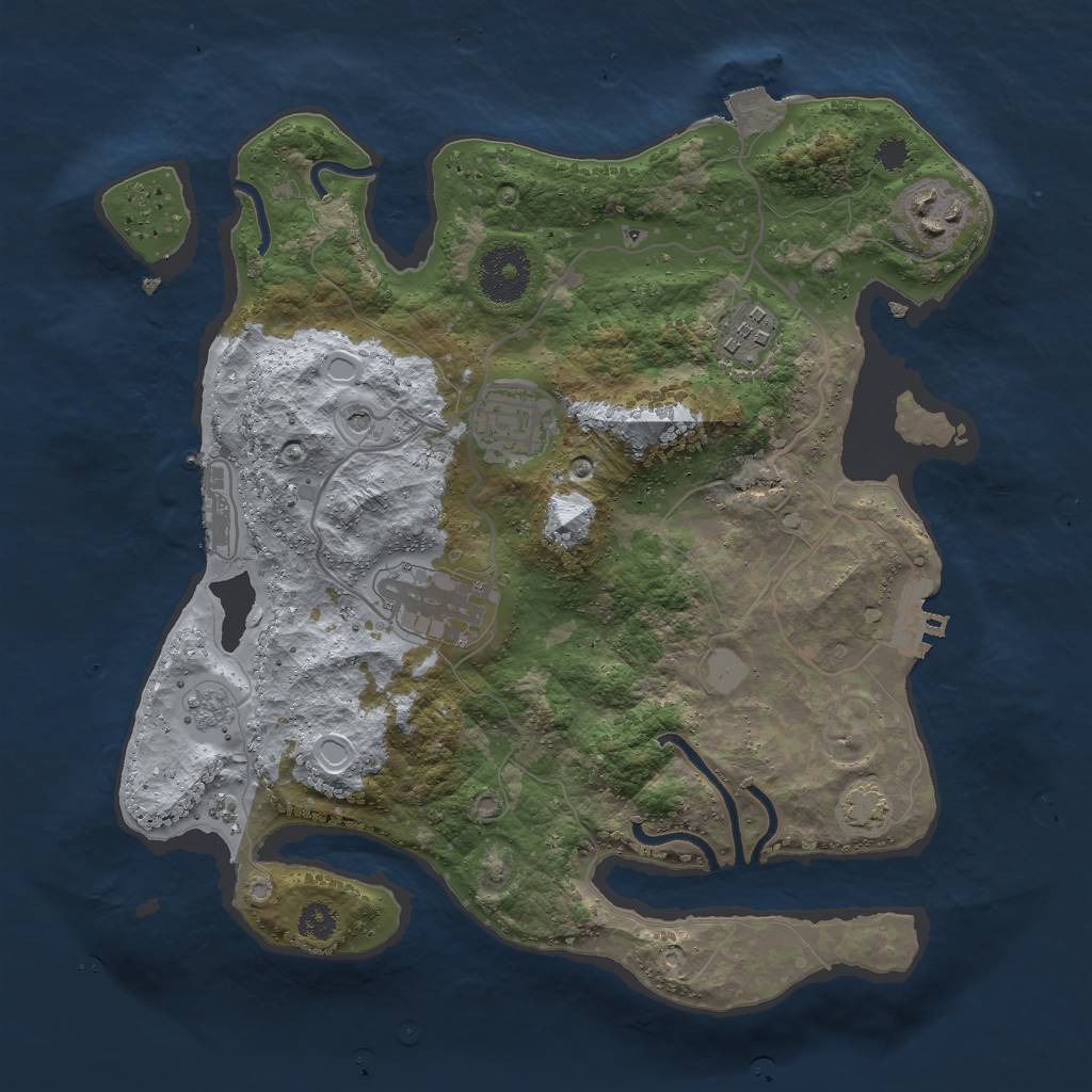 Rust Map: Procedural Map, Size: 3000, Seed: 56139022, 12 Monuments