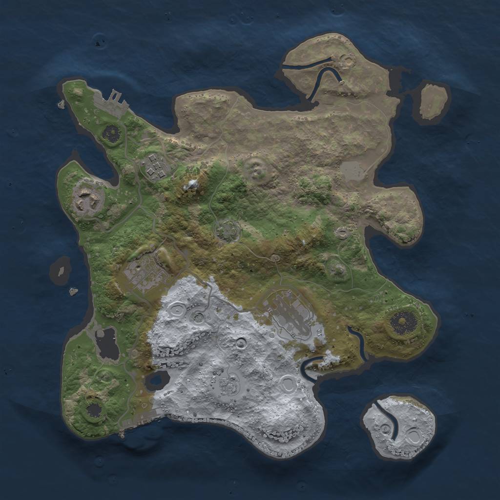 Rust Map: Procedural Map, Size: 3000, Seed: 88203898, 12 Monuments