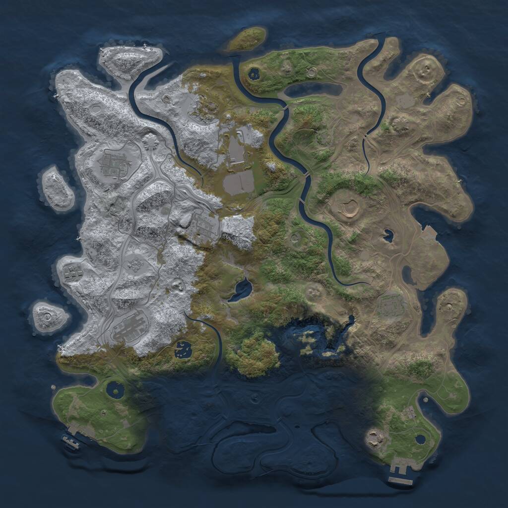 Rust Map: Procedural Map, Size: 4250, Seed: 120693798, 16 Monuments