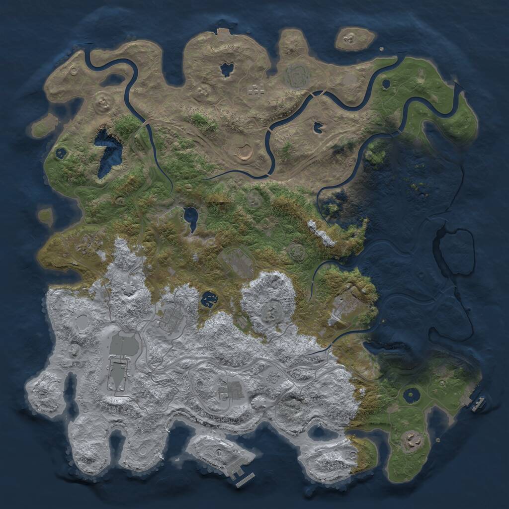 Rust Map: Procedural Map, Size: 4800, Seed: 7, 17 Monuments