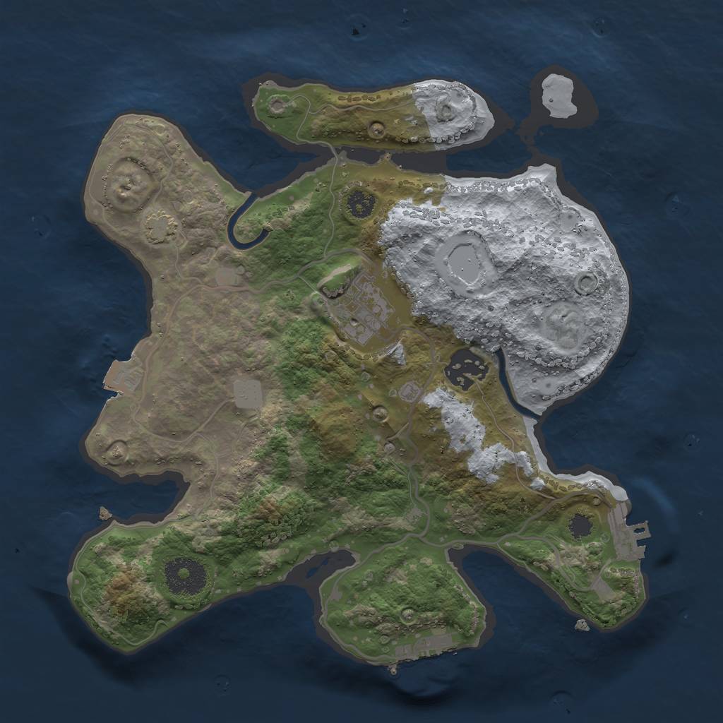 Rust Map: Procedural Map, Size: 2700, Seed: 872259748, 8 Monuments