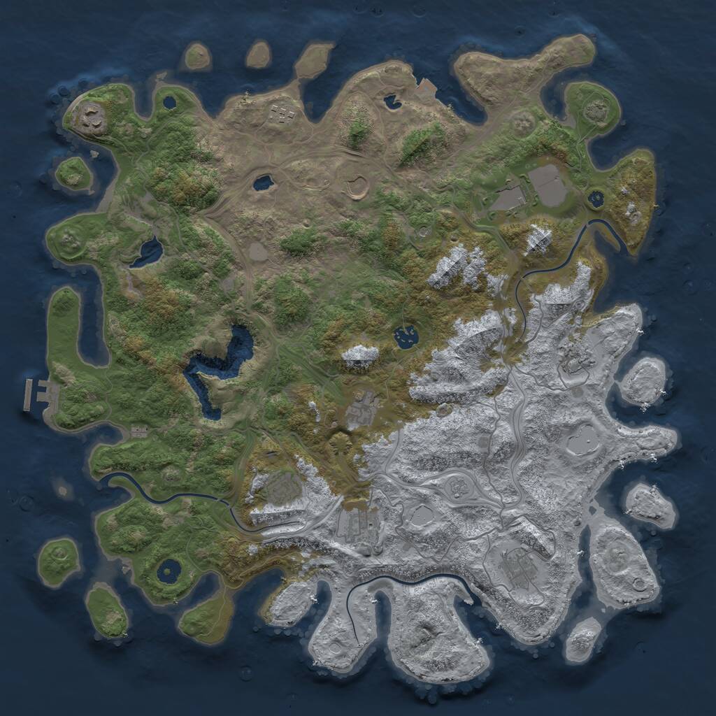 Rust Map: Procedural Map, Size: 4500, Seed: 15284500, 15 Monuments