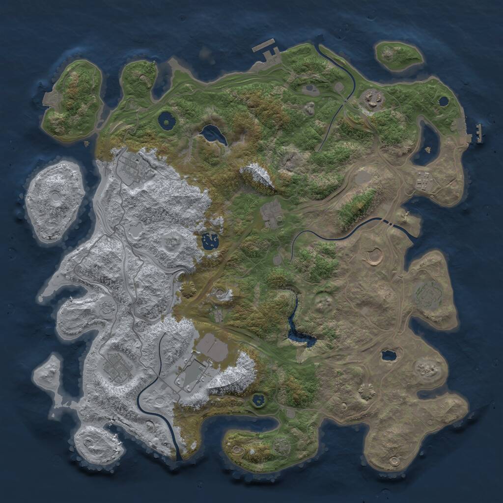 Rust Map: Procedural Map, Size: 4250, Seed: 70423, 15 Monuments