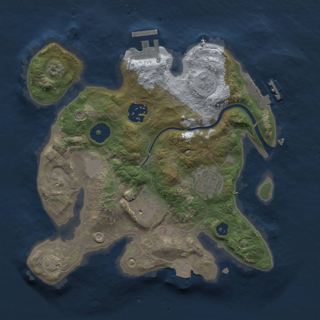 Rust Map: Procedural Map, Size: 2500, Seed: 1234131, 8 Monuments