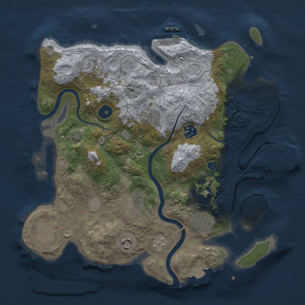 Rust Map: Procedural Map, Size: 3400, Seed: 740000, 14 Monuments