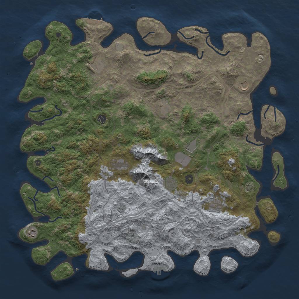 Rust Map: Procedural Map, Size: 5000, Seed: 260269179, 18 Monuments