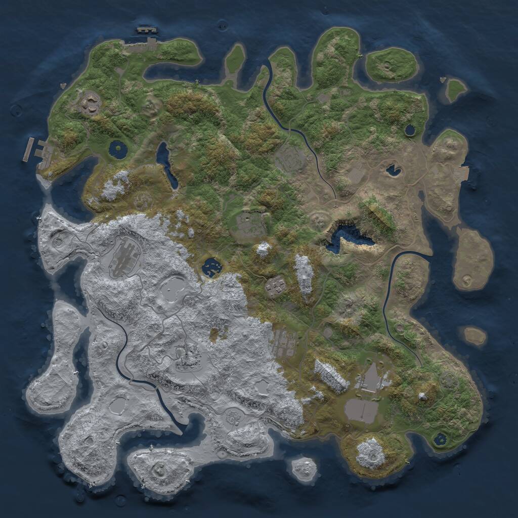 Rust Map: Procedural Map, Size: 4200, Seed: 708424791, 15 Monuments