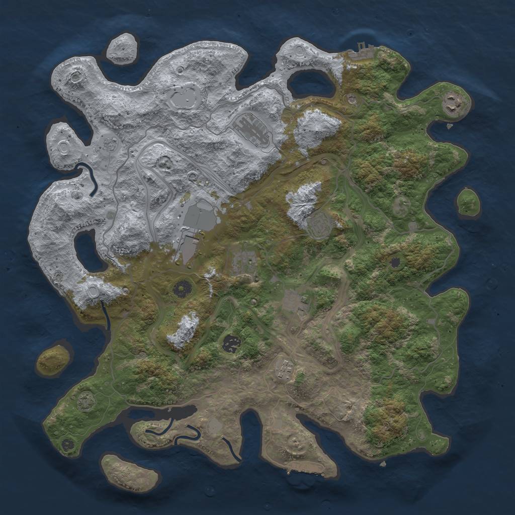 Rust Map: Procedural Map, Size: 4300, Seed: 64357, 16 Monuments