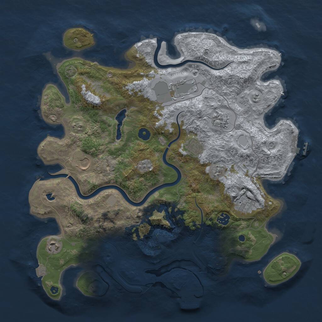 Rust Map: Procedural Map, Size: 4000, Seed: 936603536, 14 Monuments