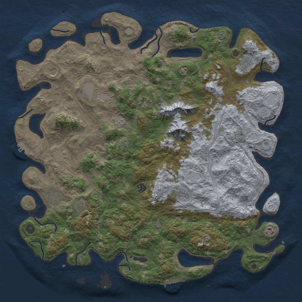 Rust Map: Procedural Map, Size: 5000, Seed: 70669462, 19 Monuments