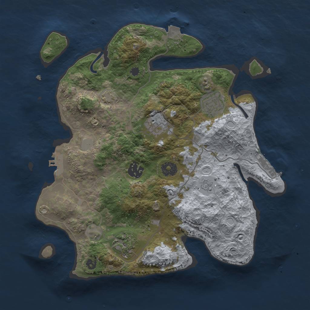 Rust Map: Procedural Map, Size: 3000, Seed: 535235235, 11 Monuments