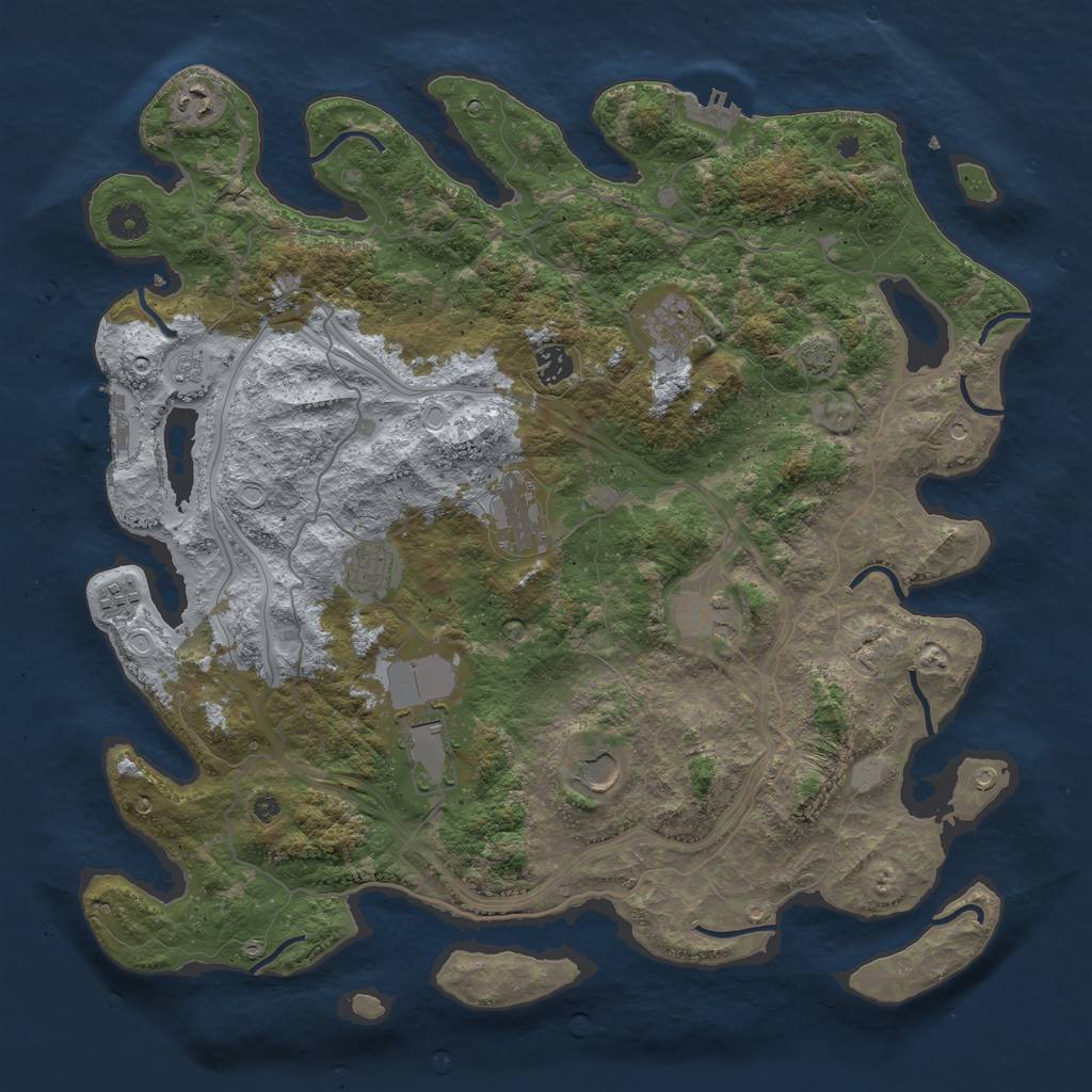 Rust Map: Procedural Map, Size: 4250, Seed: 936604536, 17 Monuments