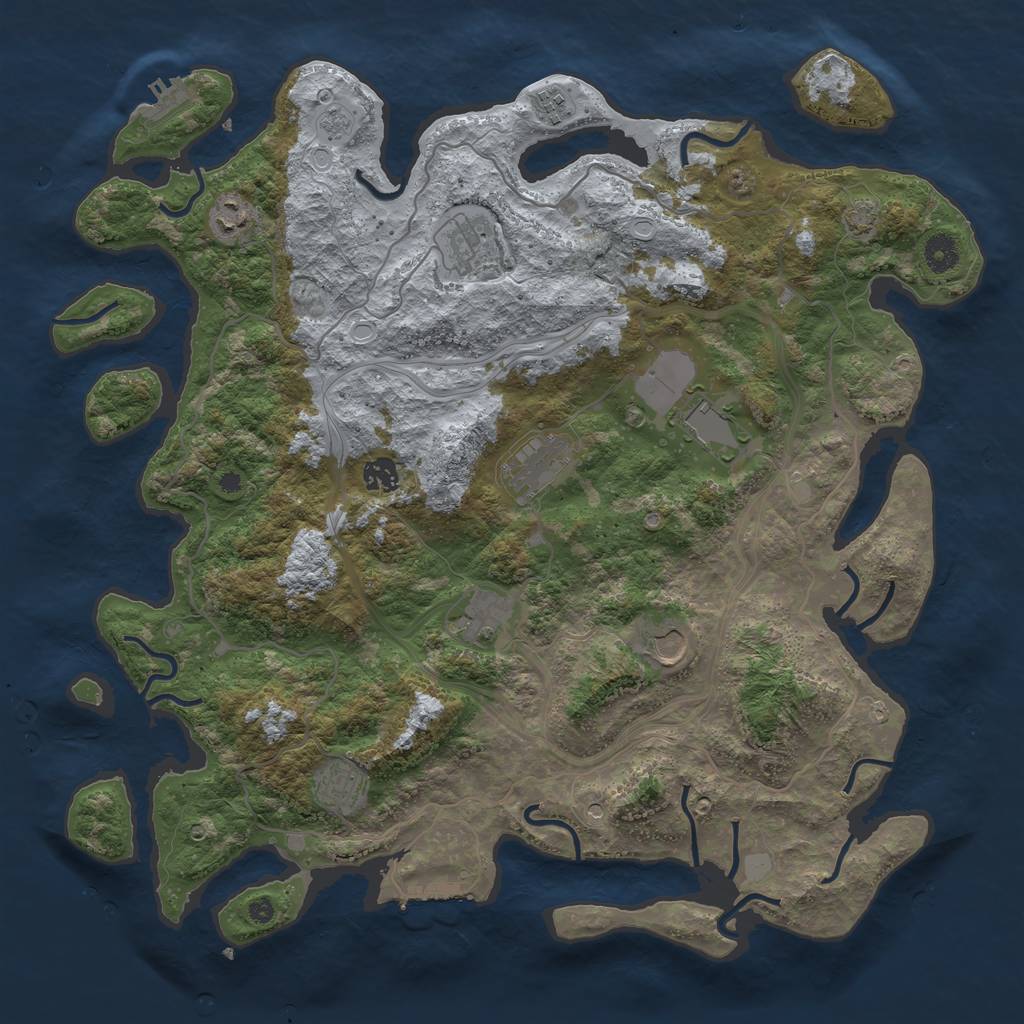 Rust Map: Procedural Map, Size: 4250, Seed: 2007879966, 17 Monuments