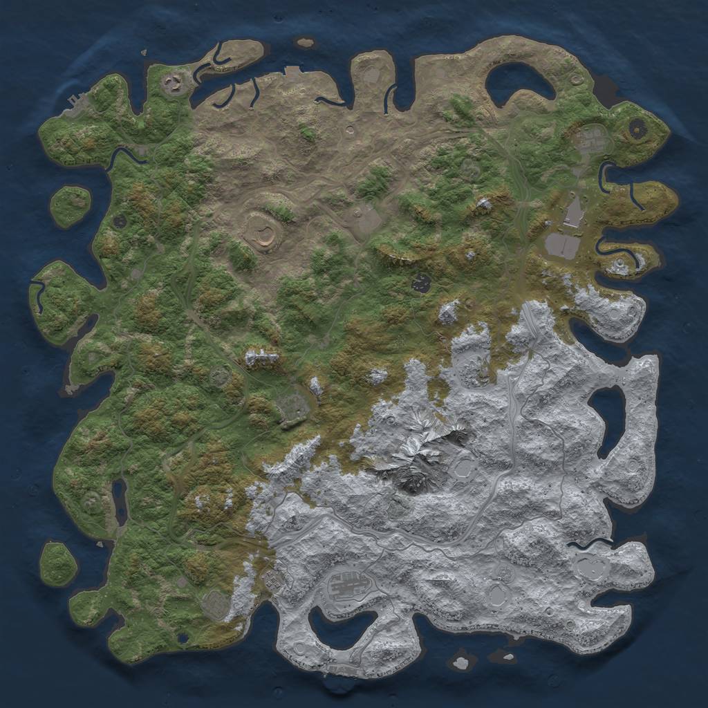 Rust Map: Procedural Map, Size: 5500, Seed: 949997570, 19 Monuments