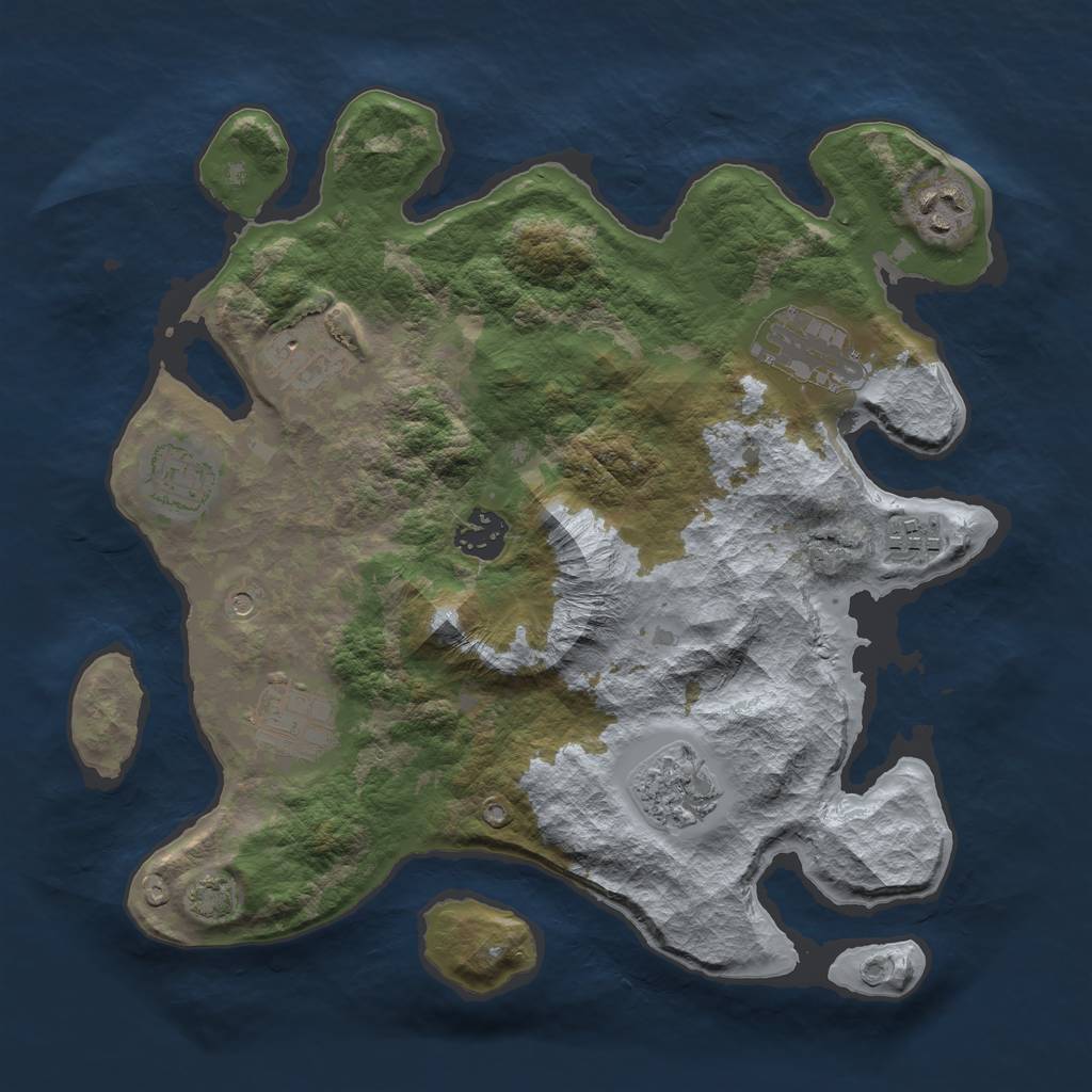 Rust Map: Barren, Size: 3200, Seed: 4200, 12 Monuments