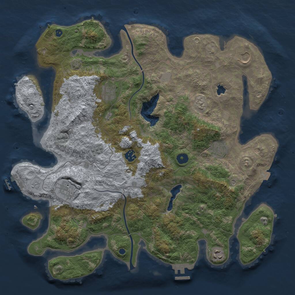 Rust Map: Procedural Map, Size: 4000, Seed: 257854, 13 Monuments