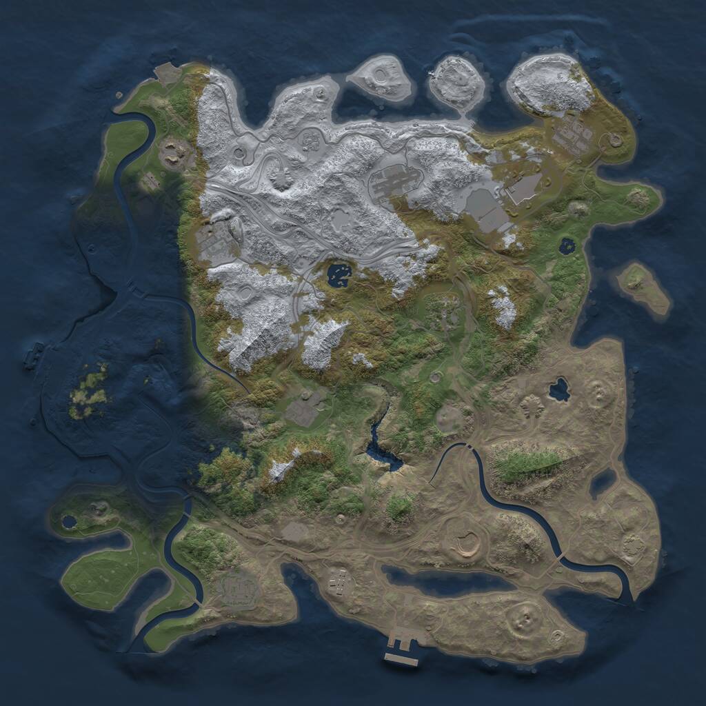 Rust Map: Procedural Map, Size: 4250, Seed: 857262740, 17 Monuments