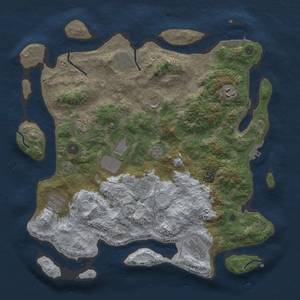 Thumbnail Rust Map: Procedural Map, Size: 3950, Seed: 26214199, 18 Monuments