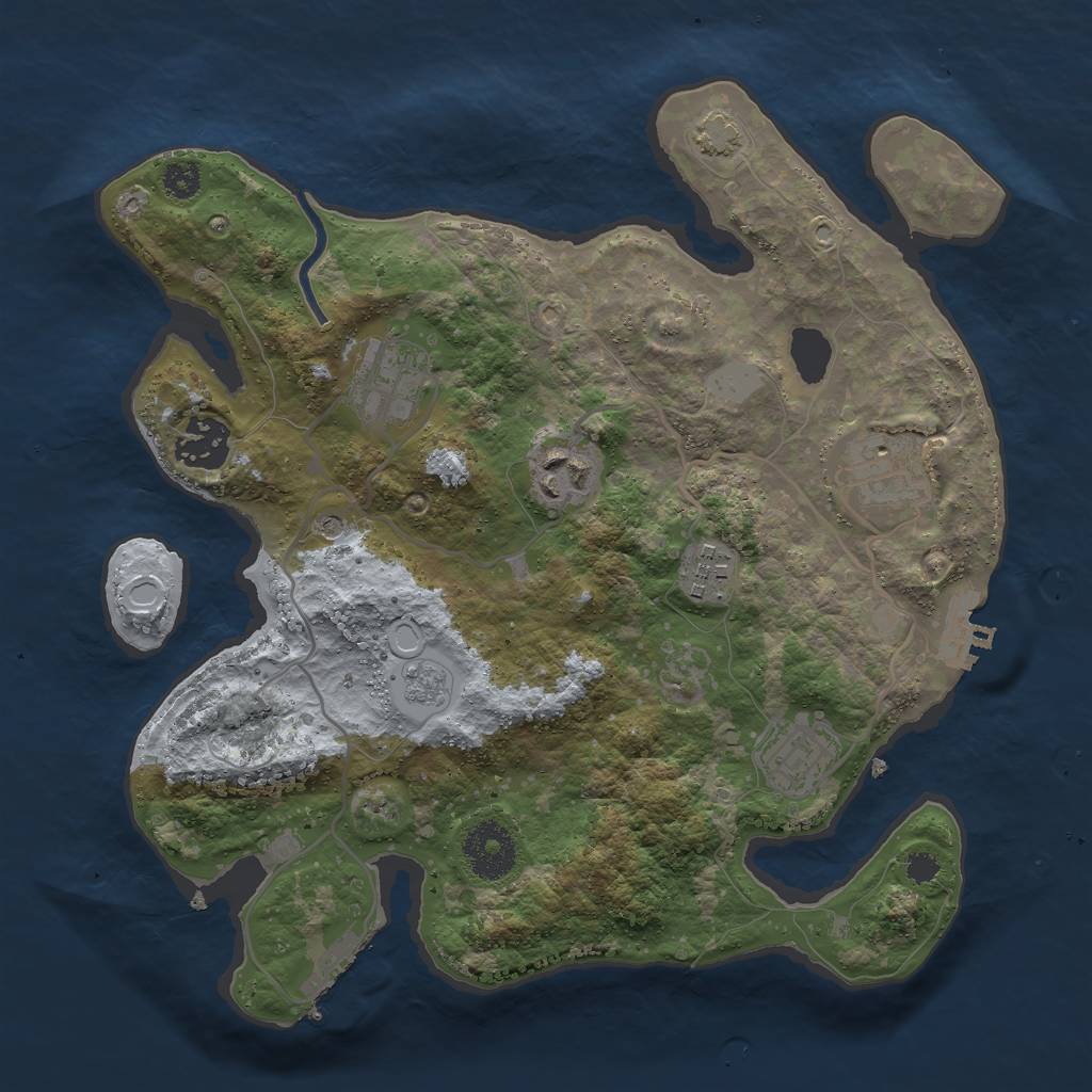 Rust Map: Procedural Map, Size: 3000, Seed: 2513, 14 Monuments