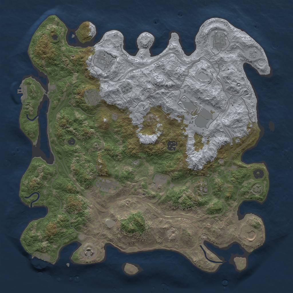 Rust Map: Procedural Map, Size: 4250, Seed: 1036025500, 19 Monuments