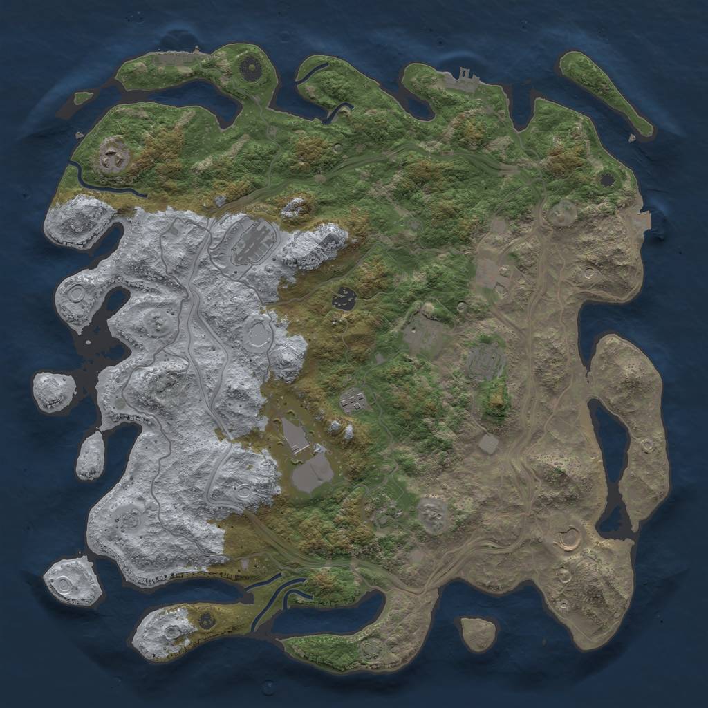 Rust Map: Procedural Map, Size: 4500, Seed: 905855862, 18 Monuments