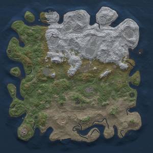 Thumbnail Rust Map: Procedural Map, Size: 4500, Seed: 1866335694, 18 Monuments