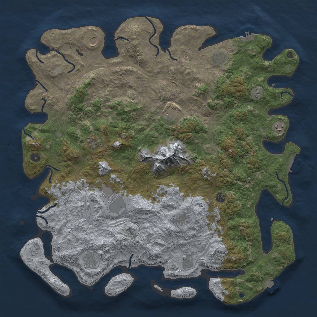 Rust Map: Procedural Map, Size: 5000, Seed: 61948, 19 Monuments