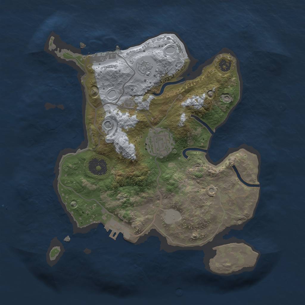Rust Map: Procedural Map, Size: 2500, Seed: 368365948, 8 Monuments