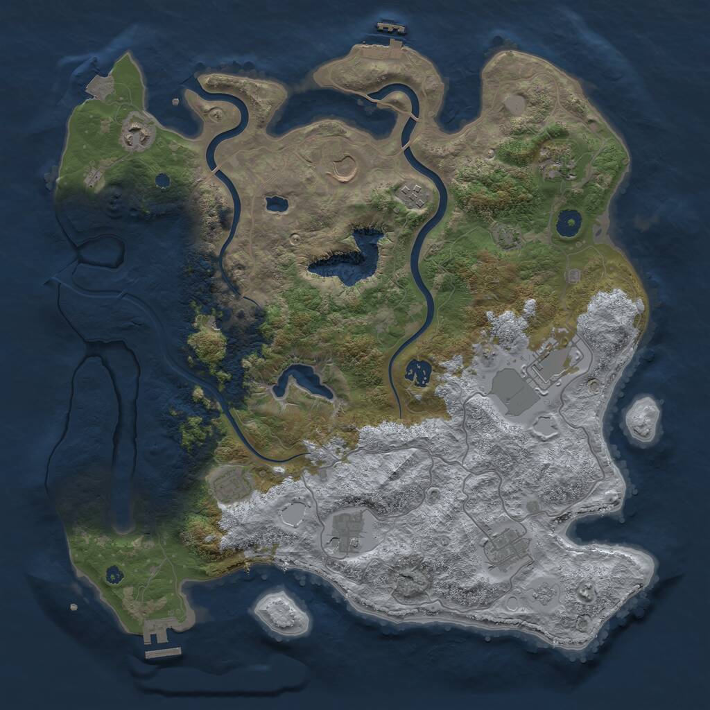 Rust Map: Procedural Map, Size: 4000, Seed: 1765184723, 15 Monuments
