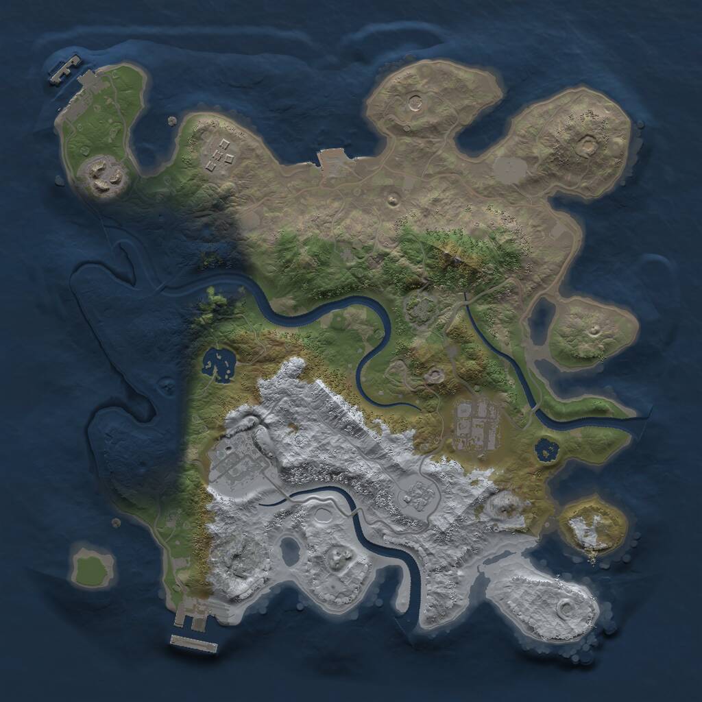 Rust Map: Procedural Map, Size: 3000, Seed: 362001847, 11 Monuments