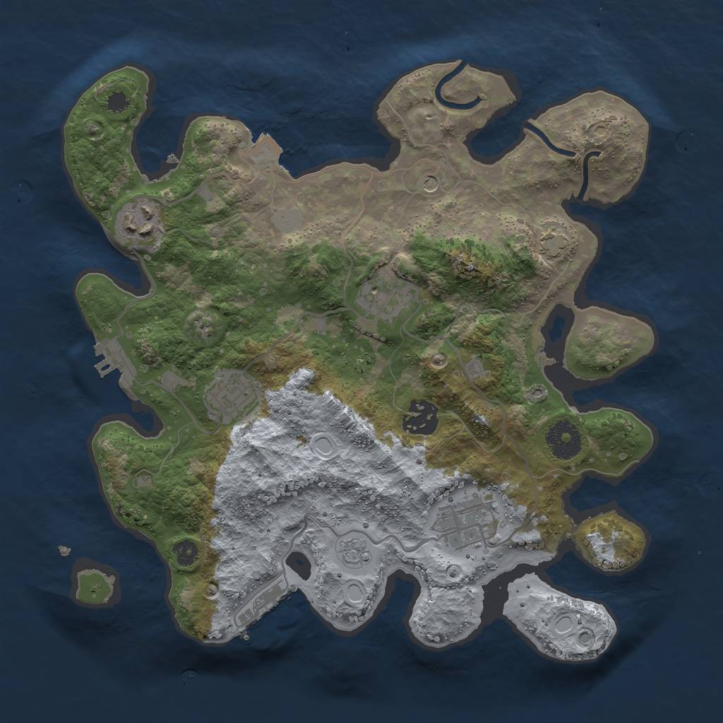 Rust Map: Procedural Map, Size: 3000, Seed: 362001847, 13 Monuments