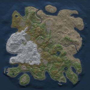 Thumbnail Rust Map: Procedural Map, Size: 3700, Seed: 17485735, 16 Monuments